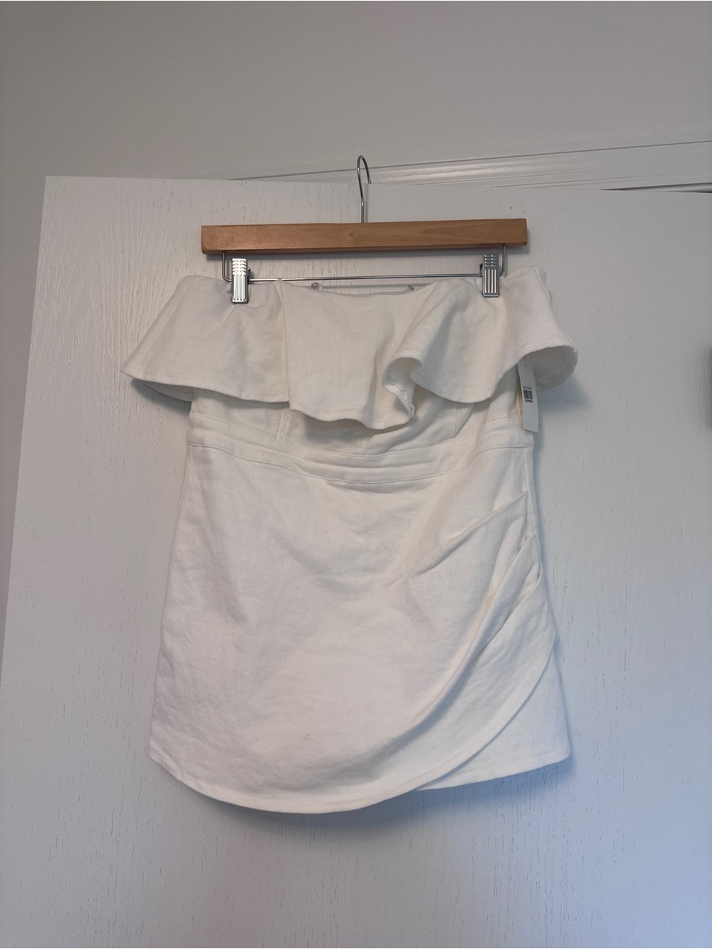 White Denim Off-Shoulder Romper
